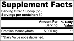 Pure Creatine Monohydrate Powder 250g | Micronized Unflavored Muscle Building Supplement for Strength, Power & Performance | 50 Servings | Awakening Aesthetics Fitness