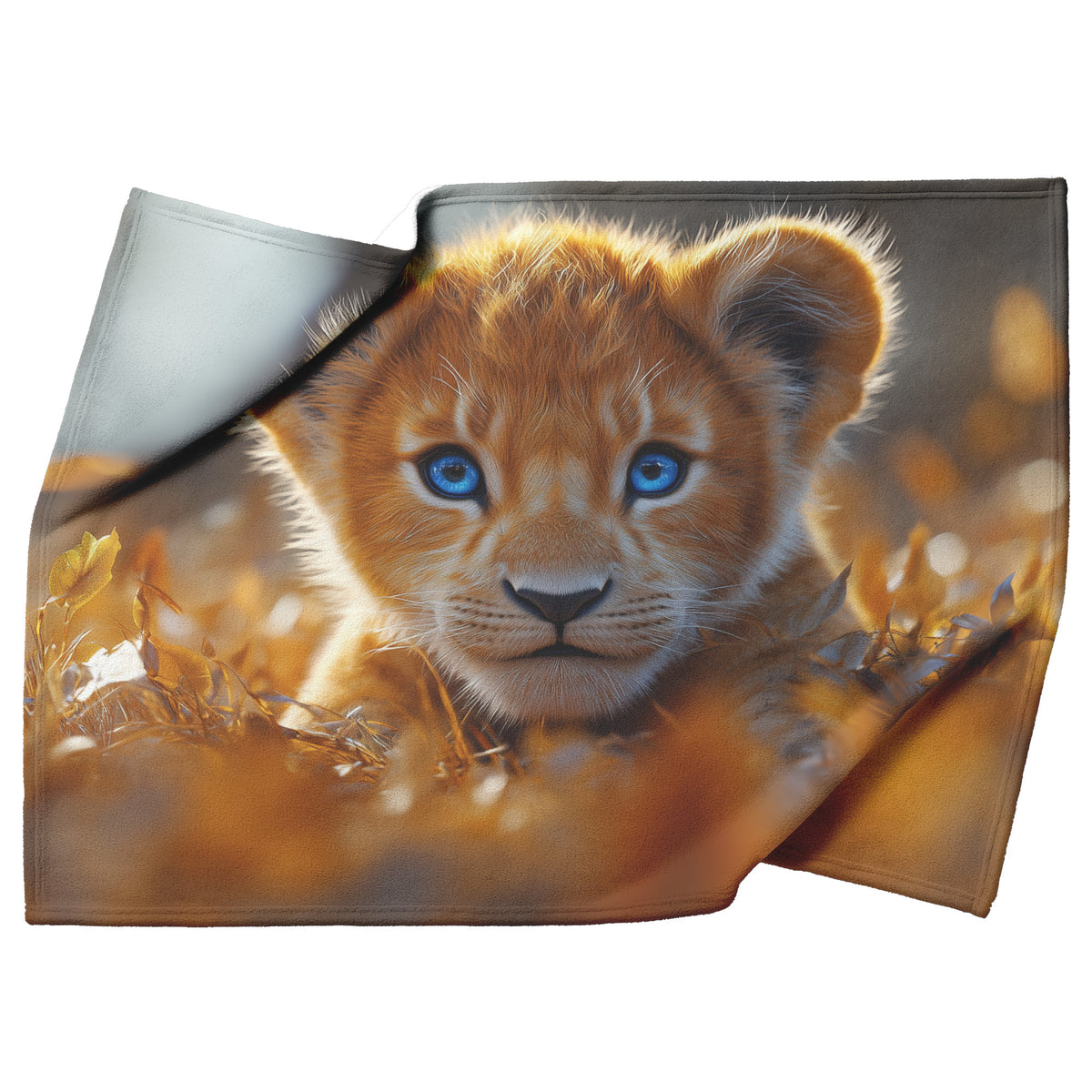 Adorable Lion Baby Fleece and Sherpa Blanket Cozy Autumn Vibes for Your Home - Awakening Righteousness