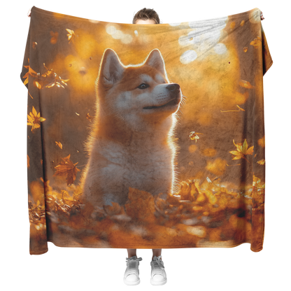 Akita_Puppy_Playing_in_Glowing_Autumn_Fo_H_Blanket_Model_Mockup.png