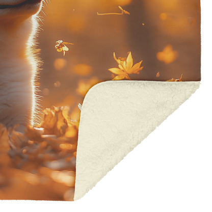 Akita_Puppy_Playing_in_Glowing_Autumn_Fo_H_Blanket_Sherpa_Mockup.png