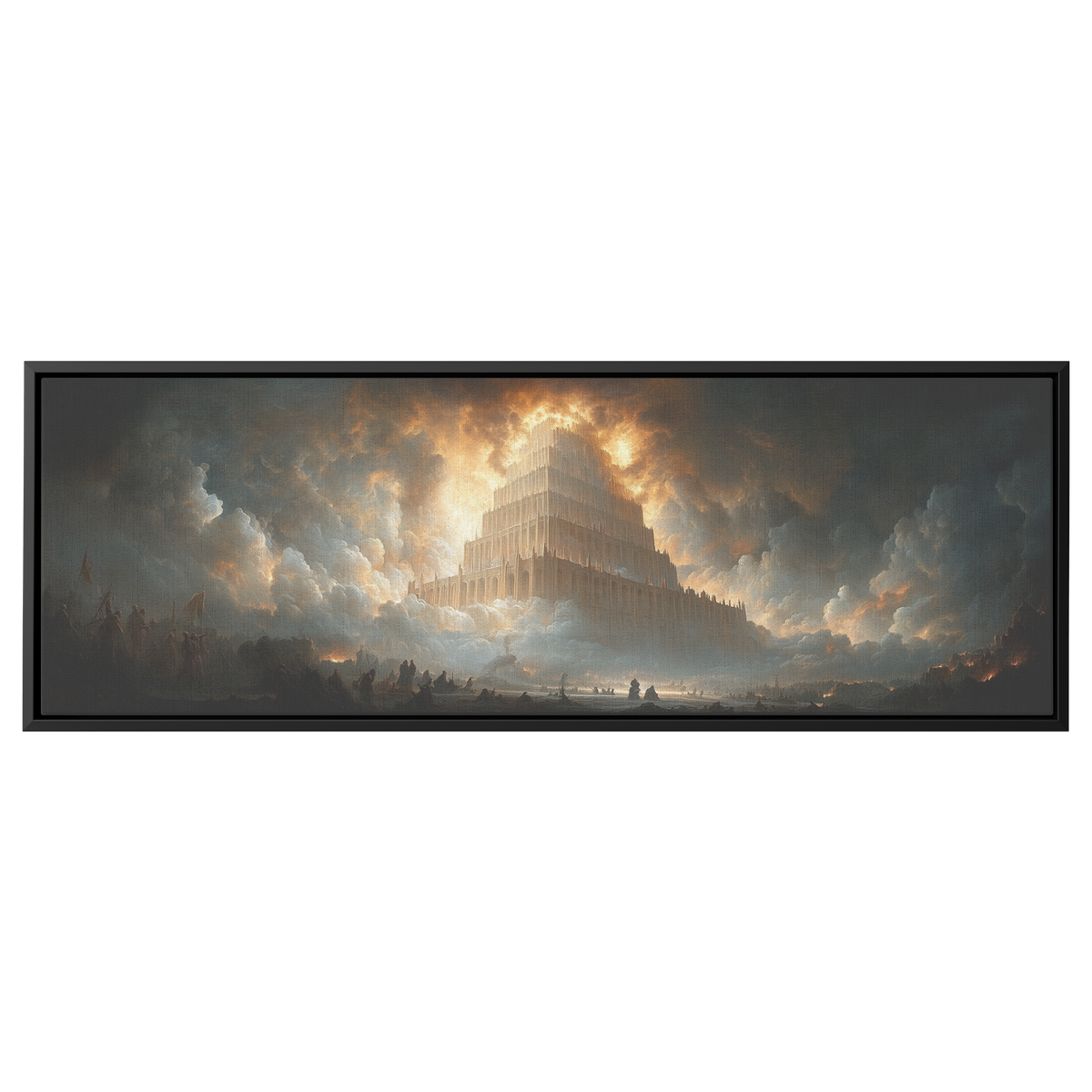 Artistic_Tower_of_Babel_Crumbling_Divine_Framed_Canvas_H_Panoramic_Main_Mockup.png