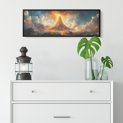 Artistic_Tower_of_Babel_Crumbling_Divine_Framed_Canvas_H_Panoramic_Small_Lifesty_Mockup.png