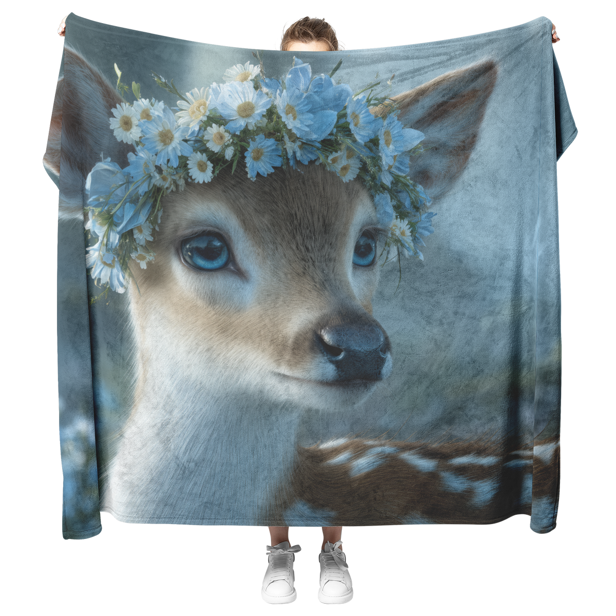 Baby_Deer_Wearing_Flower_Heart_Crown_Gen_H_Blanket_Model_Mockup.png_15350834