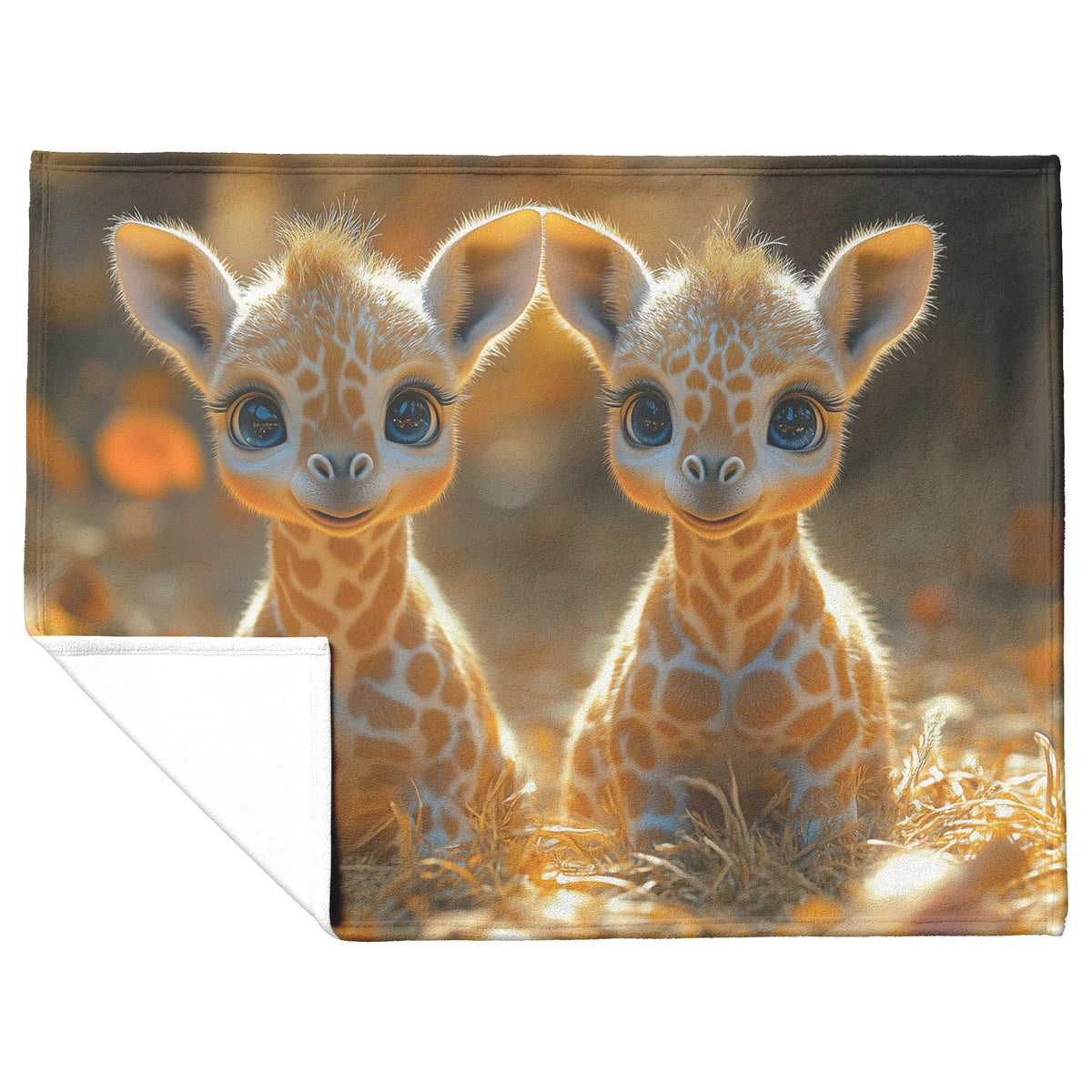 Baby Giraffes Fleece and Sherpa Blanket Golden Glow Savanna Inspired Comfort - Awakening Righteousness
