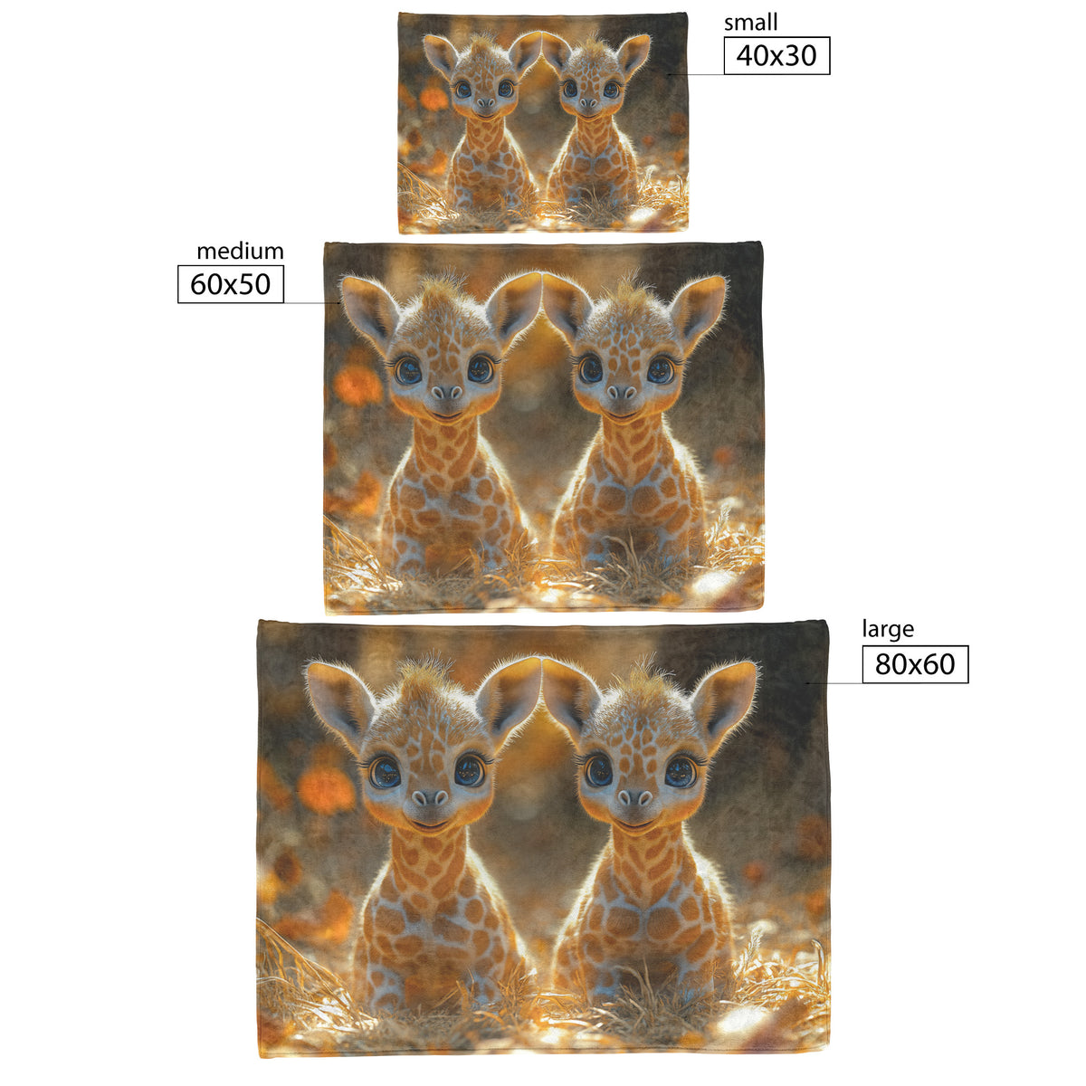 Baby Giraffes Fleece and Sherpa Blanket Golden Glow Savanna Inspired Comfort - Awakening Righteousness
