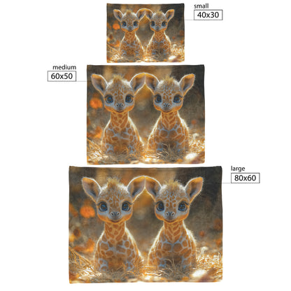 Baby Giraffes Fleece and Sherpa Blanket Golden Glow Savanna Inspired Comfort - Awakening Righteousness