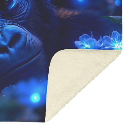 Baby_Gorilla_Exploring_Glowing_Biolumine_H_Blanket_Sherpa_Mockup.png