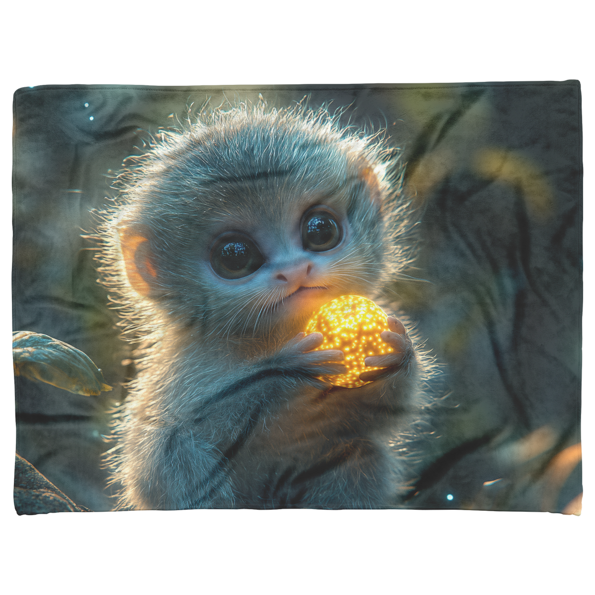 Baby_Marmoset_Holding_Glowing_Fruit_in_B_H_Blanket_AS_Flat_Mockup.png
