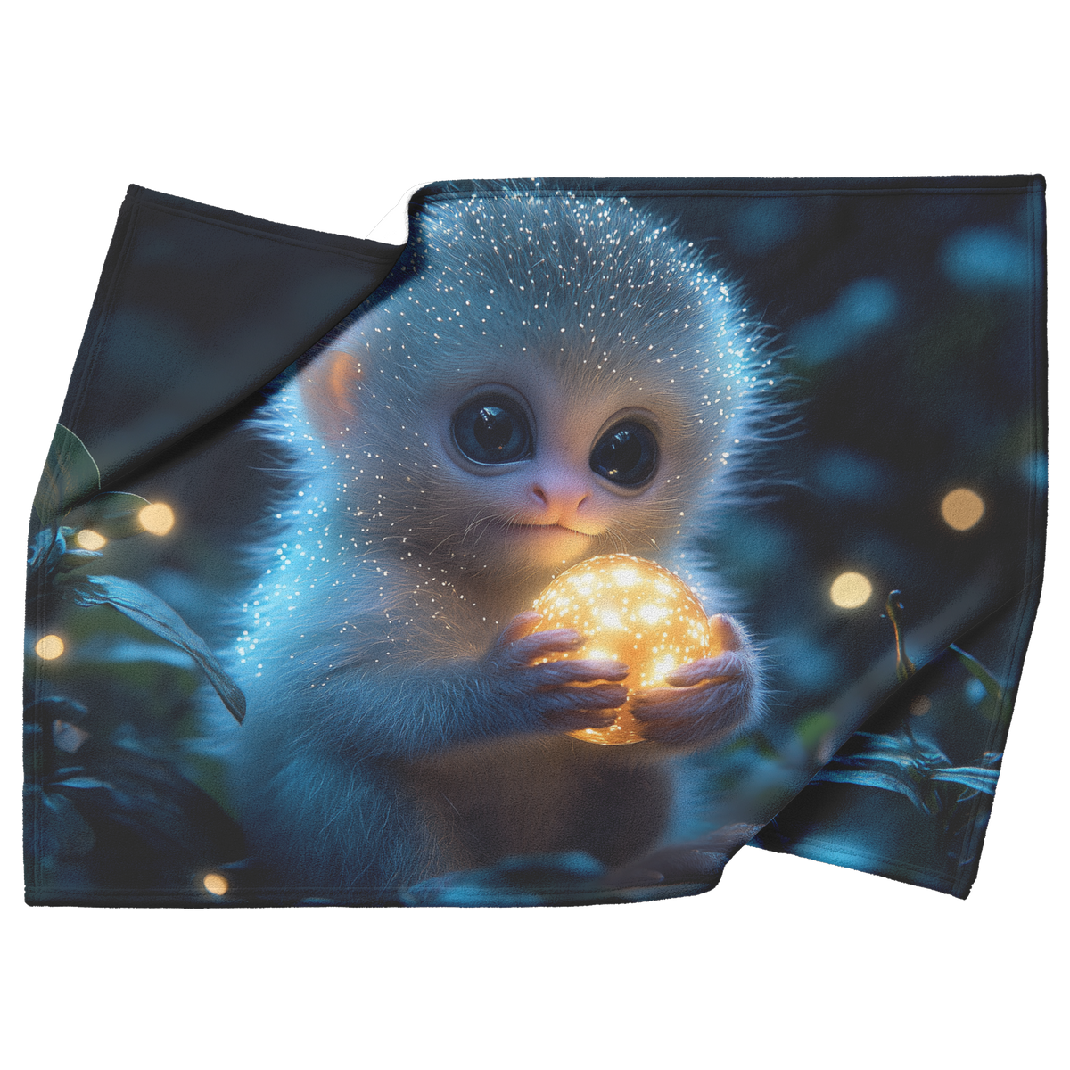 Baby_Marmoset_Holding_Glowing_Fruit_in_B_H_Blanket_Top_Bottom_Folds_Mockup.png