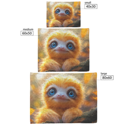 Baby Yellow Sloth Cozy Fleece and Sherpa Blanket Autumn Serenity - Awakening Righteousness