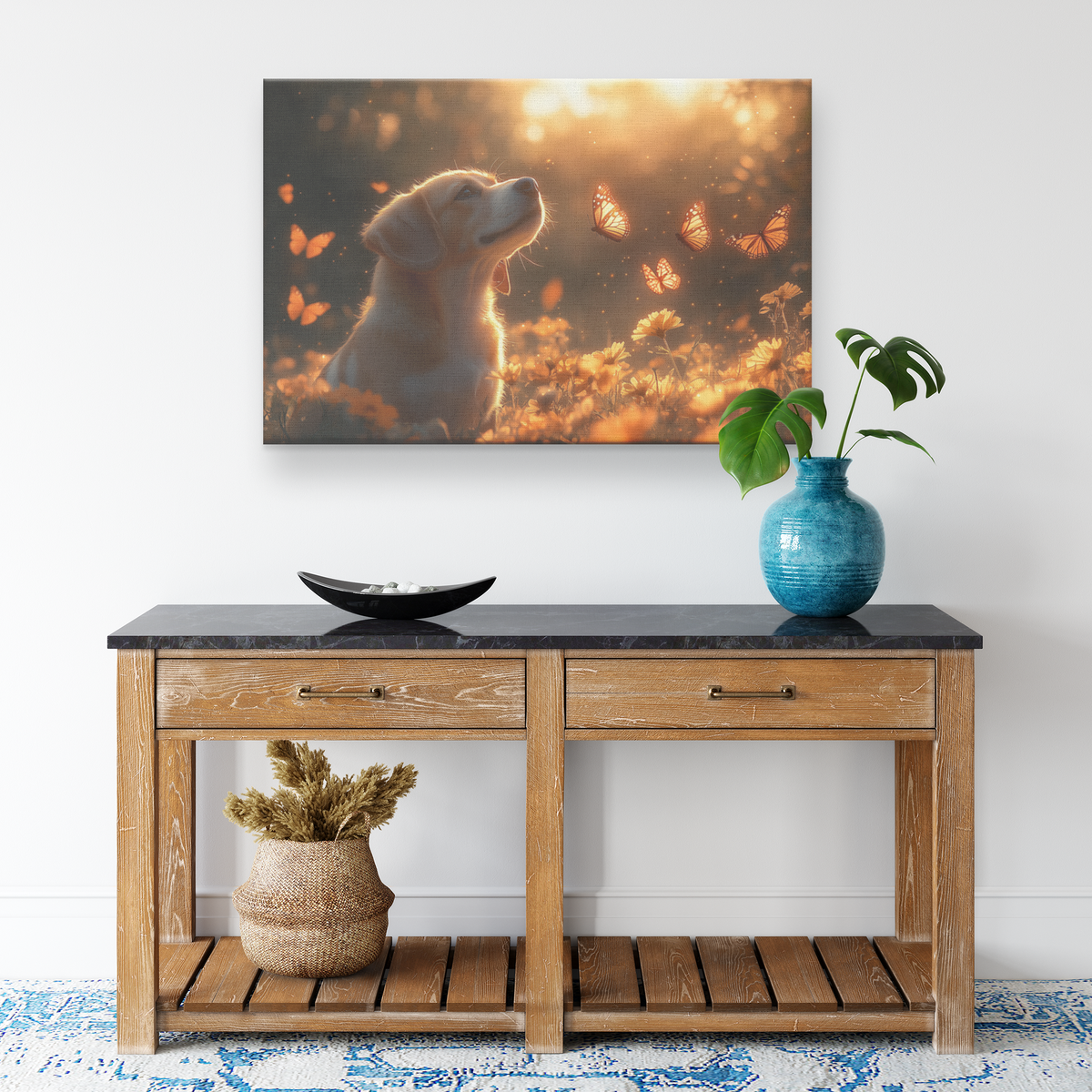 Beagle_Sniffing_Flowers_in_a_Glowing_Fie_H_Rectangle_Smaller_Lifestyle_Mockup.png