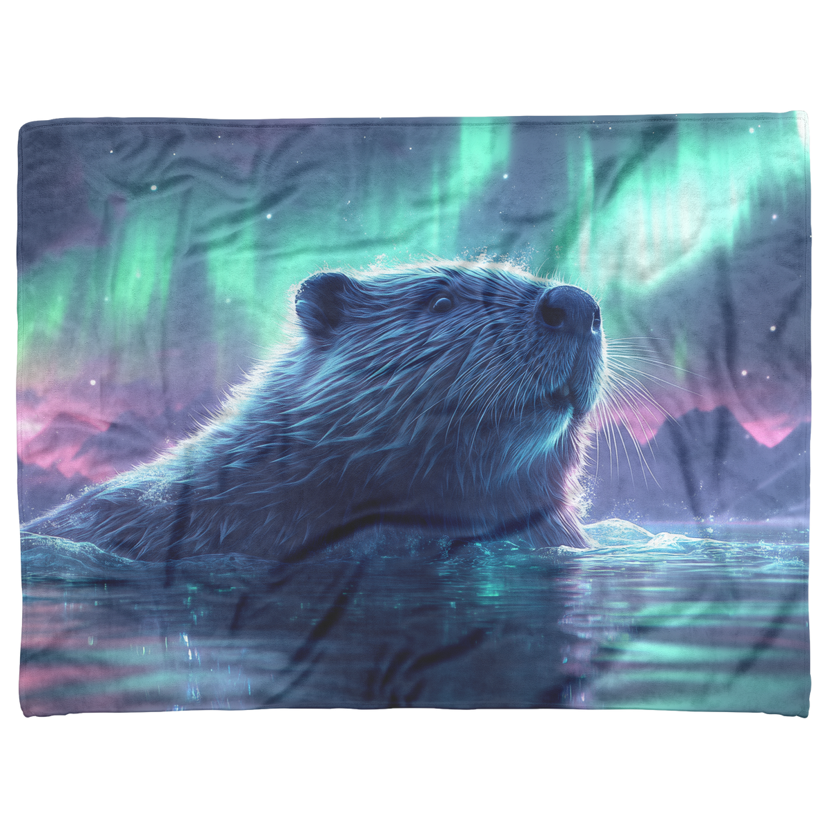 Beaver_Swimming_in_Glowing_Icy_Water_Und_H_Blanket_AS_Flat_Mockup.png