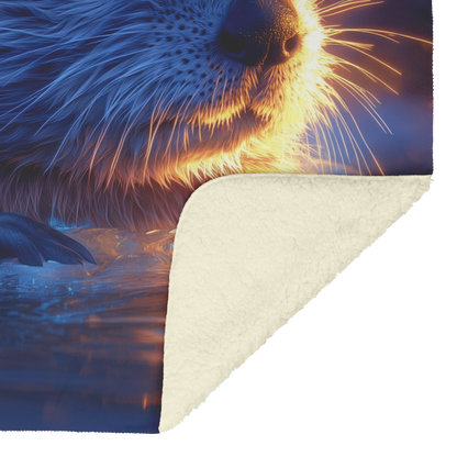 Beaver_Swimming_in_Glowing_Icy_Water_Und_H_Blanket_Sherpa_Mockup.png