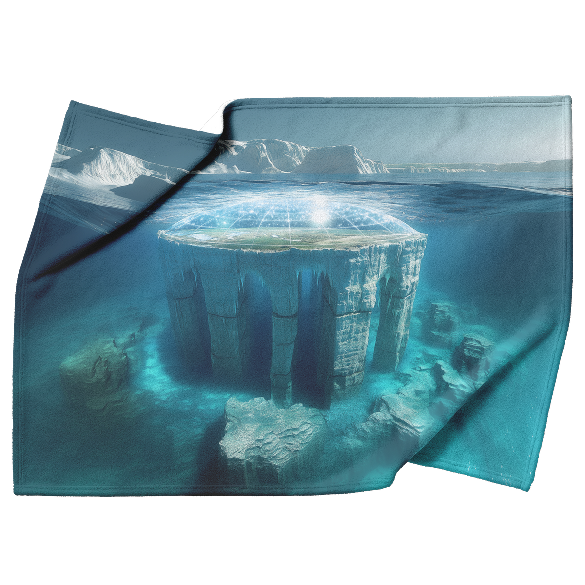 Biblical_Flat_Earth_With_Gleasons_Map_Ic_H_Blanket_Top_Bottom_Folds_Mockup.png