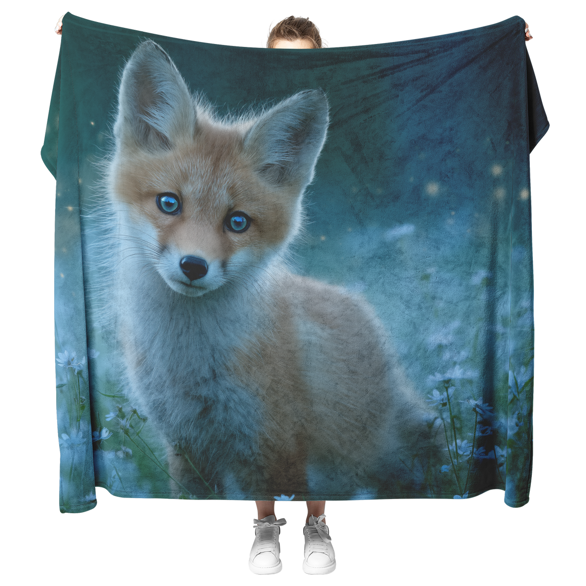 Blue_Eyed_Fox_Cub_Playing_In_Meadow_Of_W_H_Blanket_Model_Mockup.png