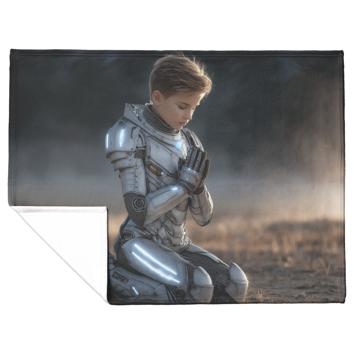 Boy_In_Shimmering_Silver_Armor_Praying_W_H_Blanket_Flat_Fold_Mockup.png