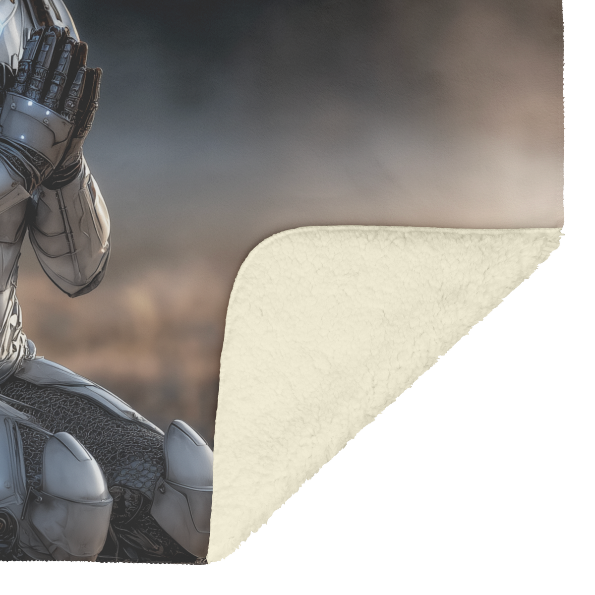 Boy_In_Shimmering_Silver_Armor_Praying_W_H_Blanket_Sherpa_Mockup.png