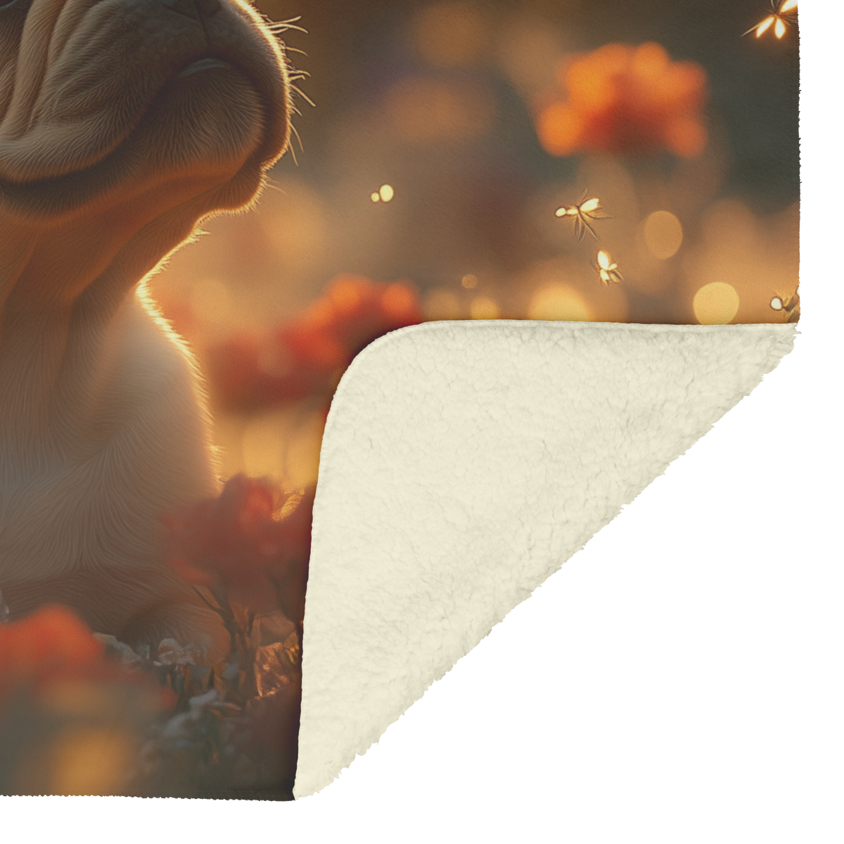 Bulldog_Puppy_in_Garden_with_Flowers_Fir_H_Blanket_Sherpa_Mockup.png