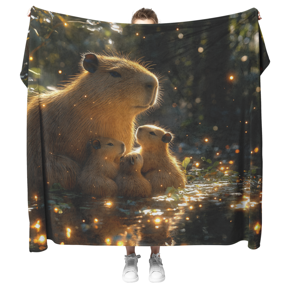 Capybara_Family_by_Glowing_Jungle_Pond_w_H_Blanket_Model_Mockup.png