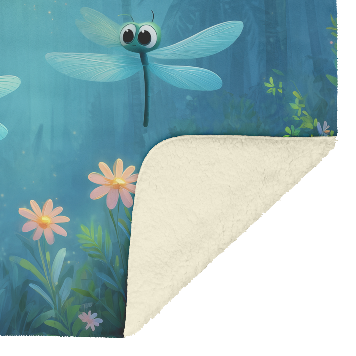 Cartoon_Style_Dragonflies_With_Big_Eyes__H_Blanket_Sherpa_Mockup.png