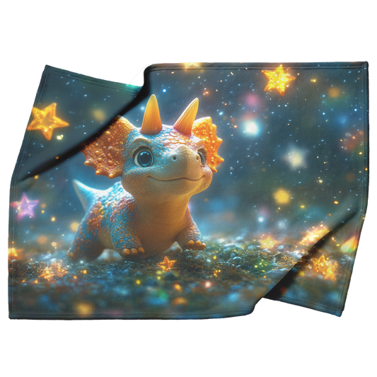Cartoon_Triceratops_Dancing_Under_Rainbo_H_Blanket_Top_Bottom_Folds_Mockup.png