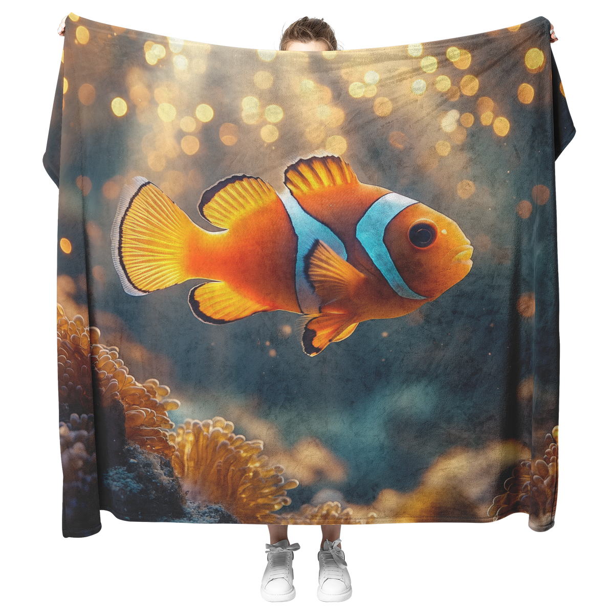 Clownfish_Swimming_Through_Glowing_Reef__H_Blanket_Model_Mockup.png