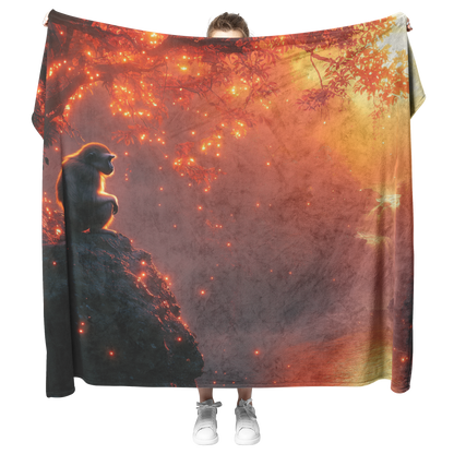 Colobus_Monkey_Perched_on_Glowing_Rock_B_H_Blanket_Model_Mockup.png