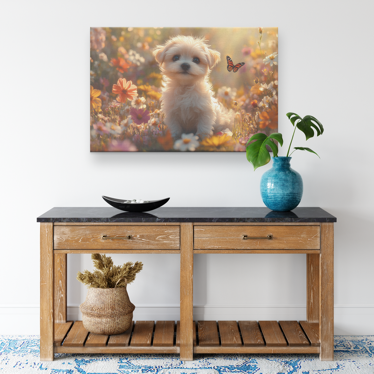 Fluffy_Maltese_Puppy_Sitting_in_Glowing__H_Rectangle_Smaller_Lifestyle_Mockup.png