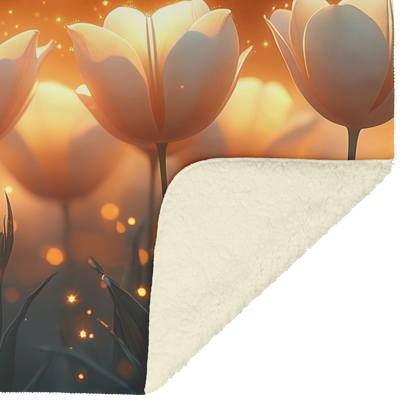 Garden_of_Glowing_White_Tulips_with_Gold_H_Blanket_Sherpa_Mockup.png