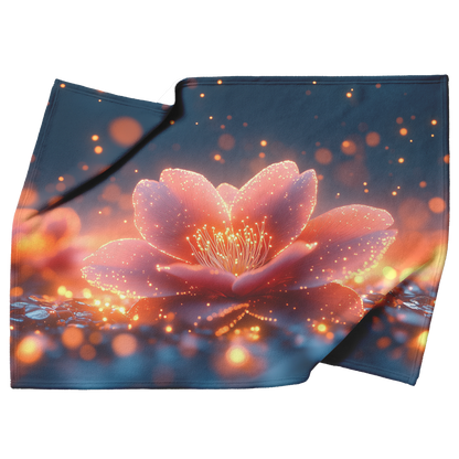 Glowing_Camellia_Petals_Falling_with_Gol_H_Blanket_Top_Bottom_Folds_Mockup.png