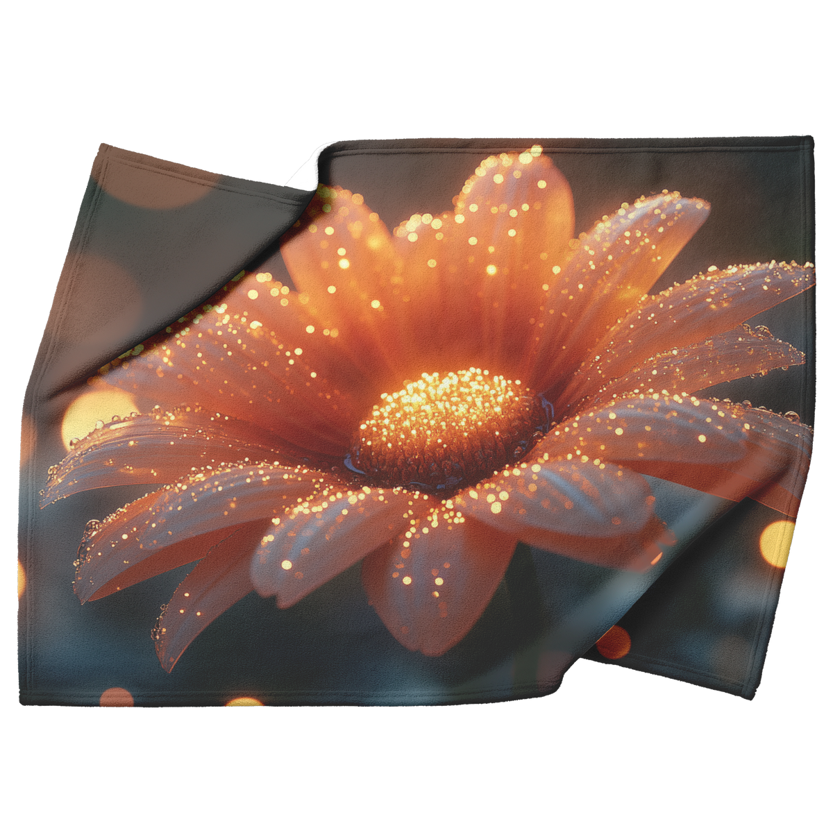 Glowing_Daisy_Covered_in_Morning_Dew_Fle_H_Blanket_Top_Bottom_Folds_Mockup.png