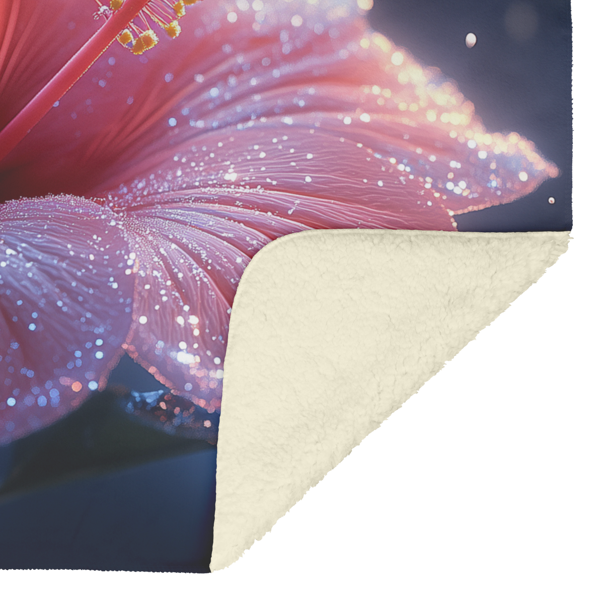 Glowing_Frost_Hibiscus_with_Snowflakes_S_H_Blanket_Sherpa_Mockup.png