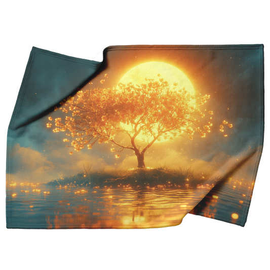 Glowing_Geranium_Bush_with_Silver_Light__H_Blanket_Top_Bottom_Folds_Mockup.png