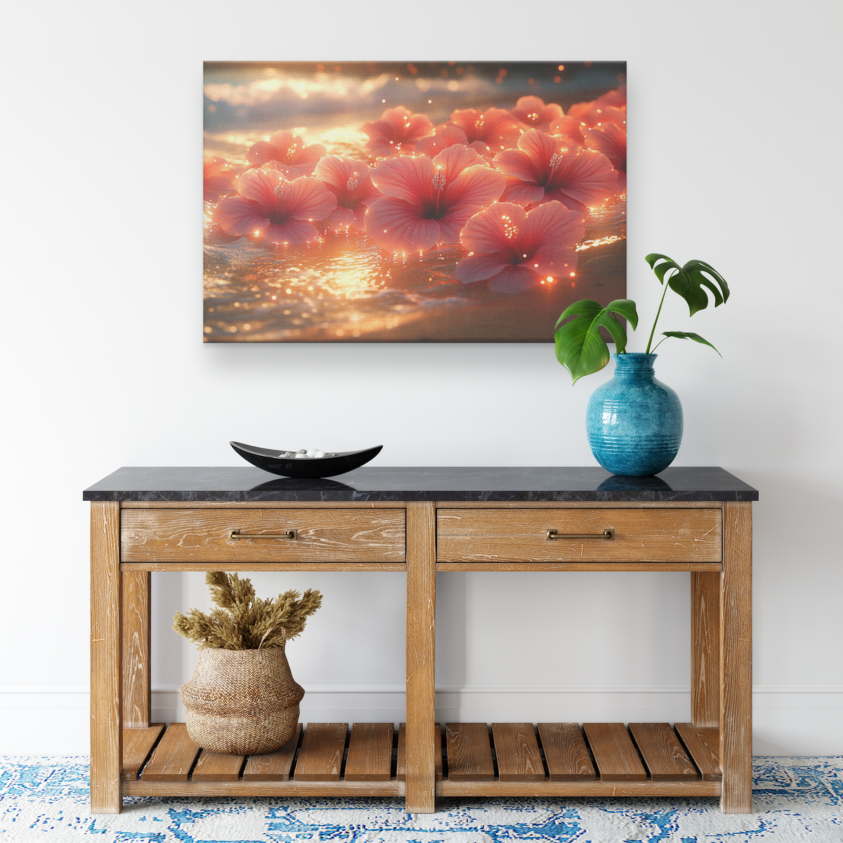 Glowing_Hibiscus_Petals_on_a_Golden_Beac_H_Rectangle_Smaller_Lifestyle_Mockup.png