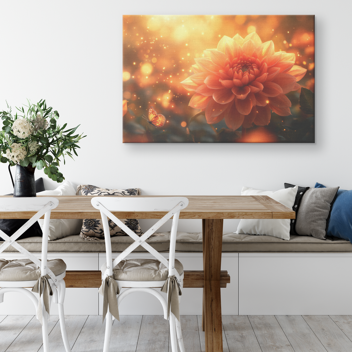 Glowing_Orange_Dahlia_Surrounded_by_Gold_H_Rectangle_Larger_Lifestyle_Mockup.png