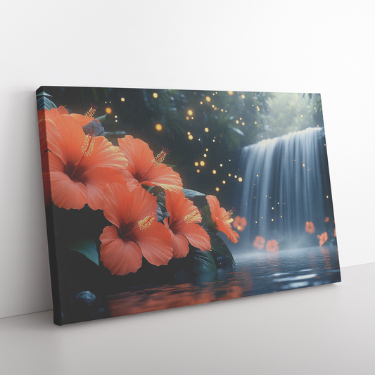 Glowing_Orange_Hibiscus_Flowers_Blooming_H_Rectangle_Angle_Floor_Mockup.png