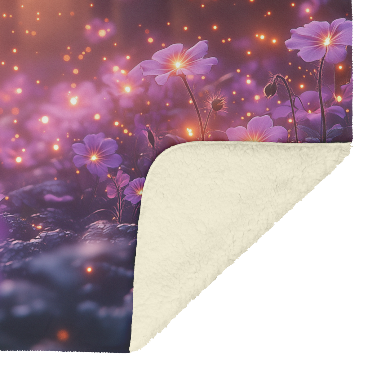 Glowing_Purple_Geraniums_in_Forest_with__H_Blanket_Sherpa_Mockup.png
