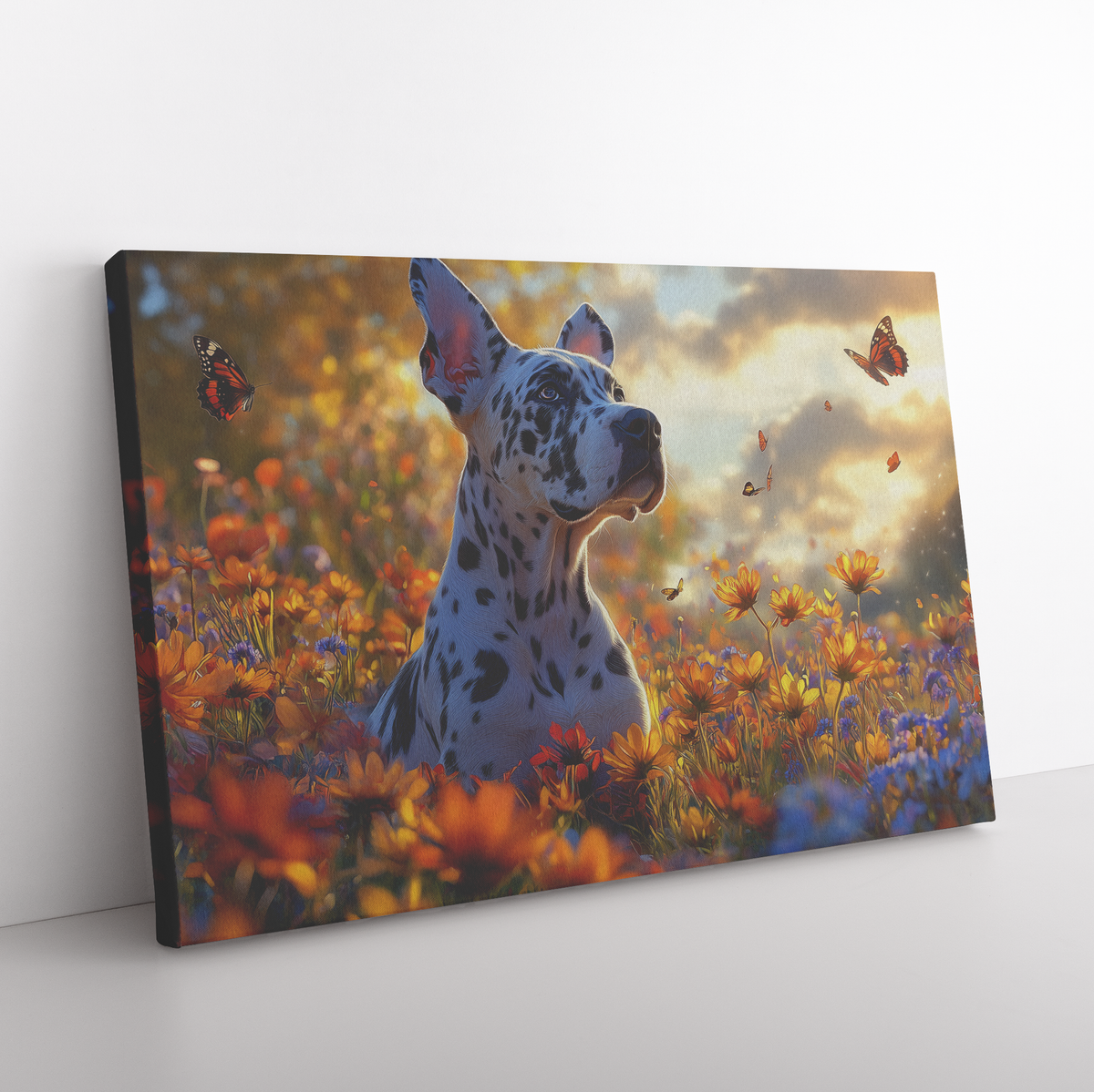 Great_Dane_Puppy_Sitting_in_Glowing_Wild_H_Rectangle_Angle_Floor_Mockup.png
