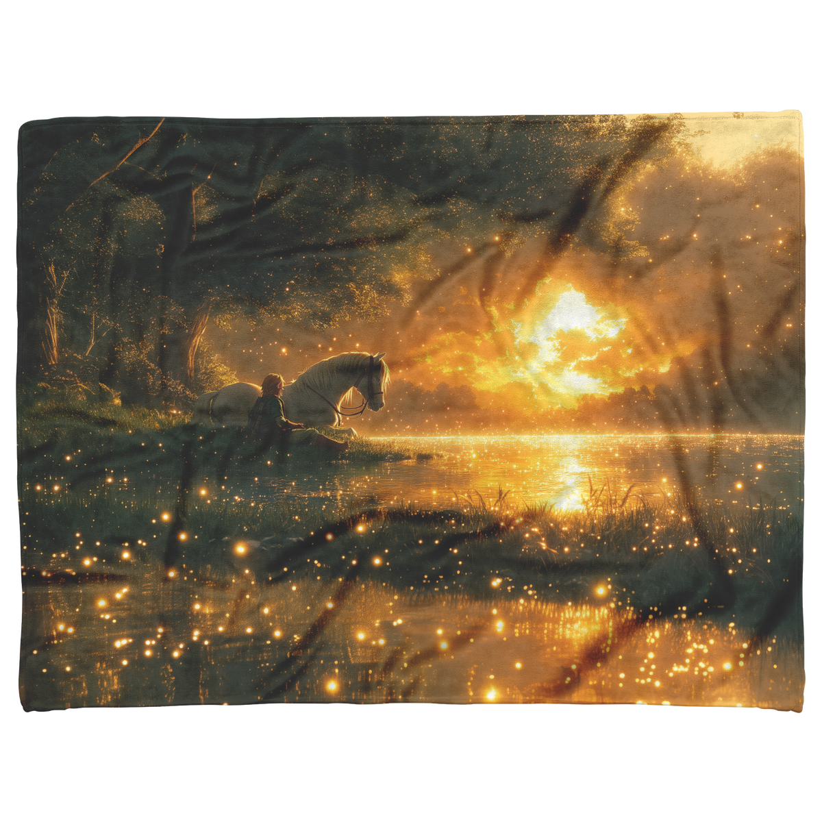 Heroic_Warrior_and_Steed_Silhouetted_Aga_H_Blanket_AS_Flat_Mockup.png