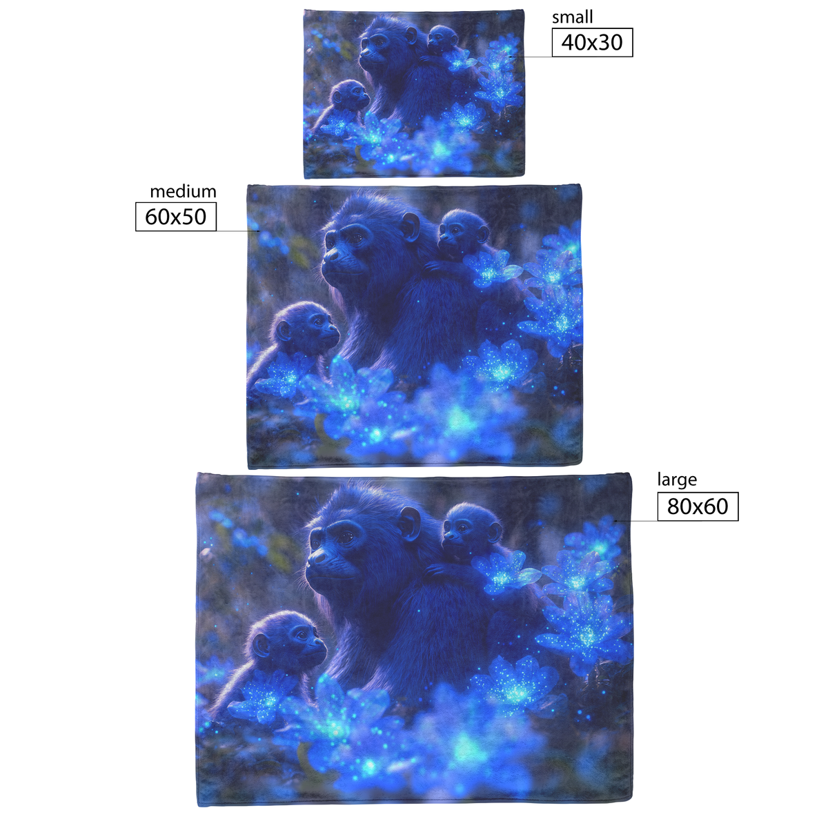 Howler_Monkey_Family_Exploring_a_Glowing_H_Blanket_Size_Options_Mockup.png
