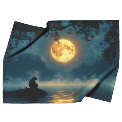 Howler_Monkey_Silhouetted_Against_a_Glow_H_Blanket_Top_Bottom_Folds_Mockup.png