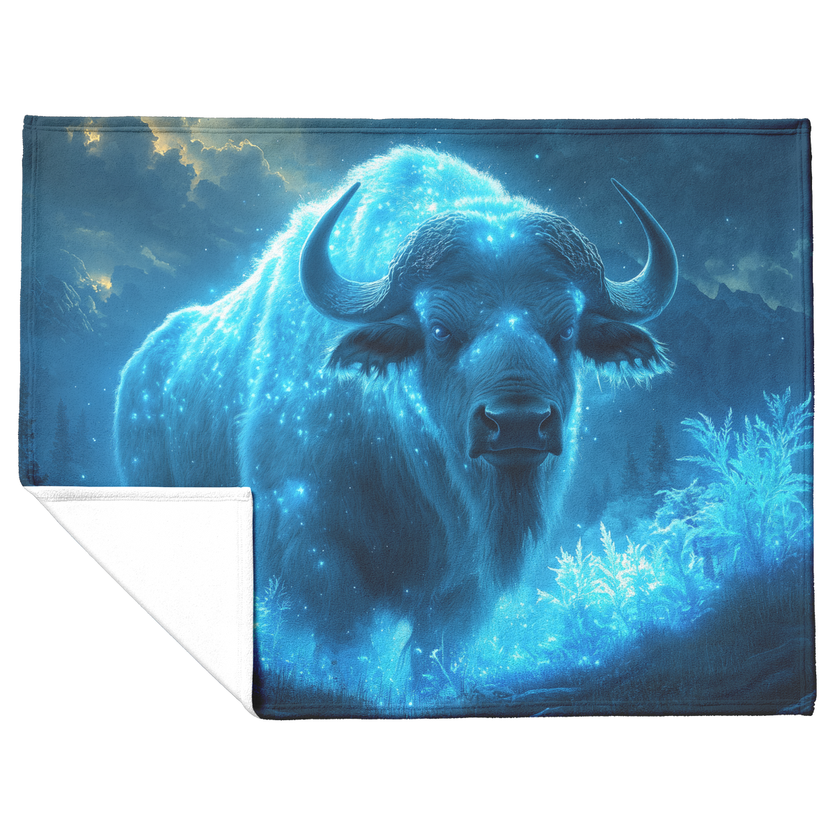 Majestic_Buffalo_With_Glowing_Fur_in_a_B_H_Blanket_Flat_Fold_Mockup.png