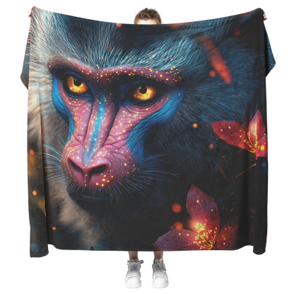 Mandrill_with_Colorful_Face_Illuminated__H_Blanket_Model_Mockup.png