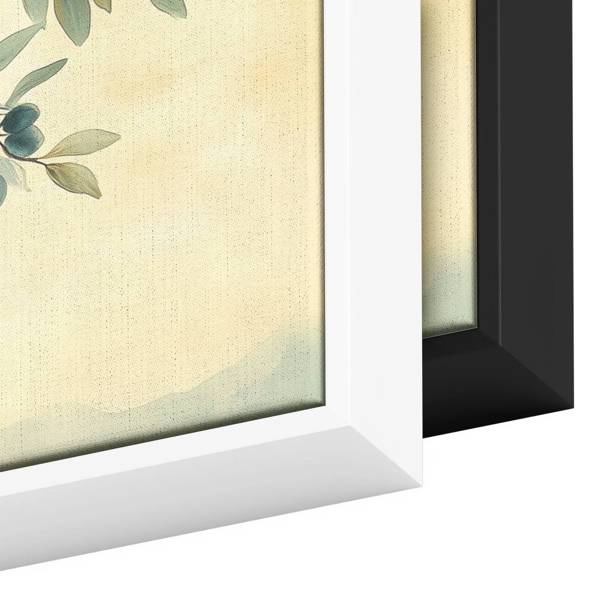 Minimalist Artwork Olive Branches Muted Green Tones Cream Background Ultra High Definition Elegant Simplicity Panoramic Framed Canvas Wall Art - Awakening Righteousness