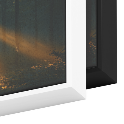 Misty_Forest_Dense_Trees_Golden_Sunlight_Framed_Canvas_H_Panoramic_Color_Options_Mockup.png