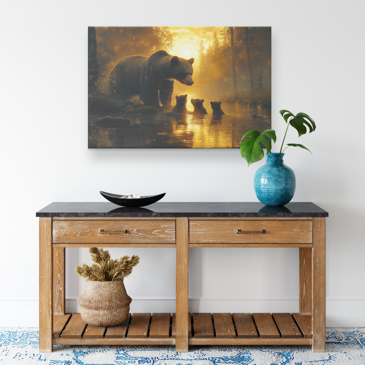 Mother_Black_Bear_with_Cubs_Exploring_a__H_Rectangle_Smaller_Lifestyle_Mockup.png