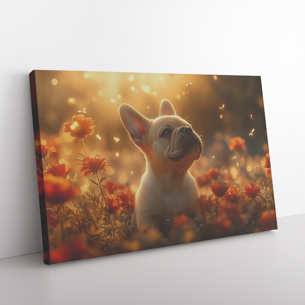 Playful_Bulldog_Puppy_Sitting_in_Glowing_H_Rectangle_Angle_Floor_Mockup.png