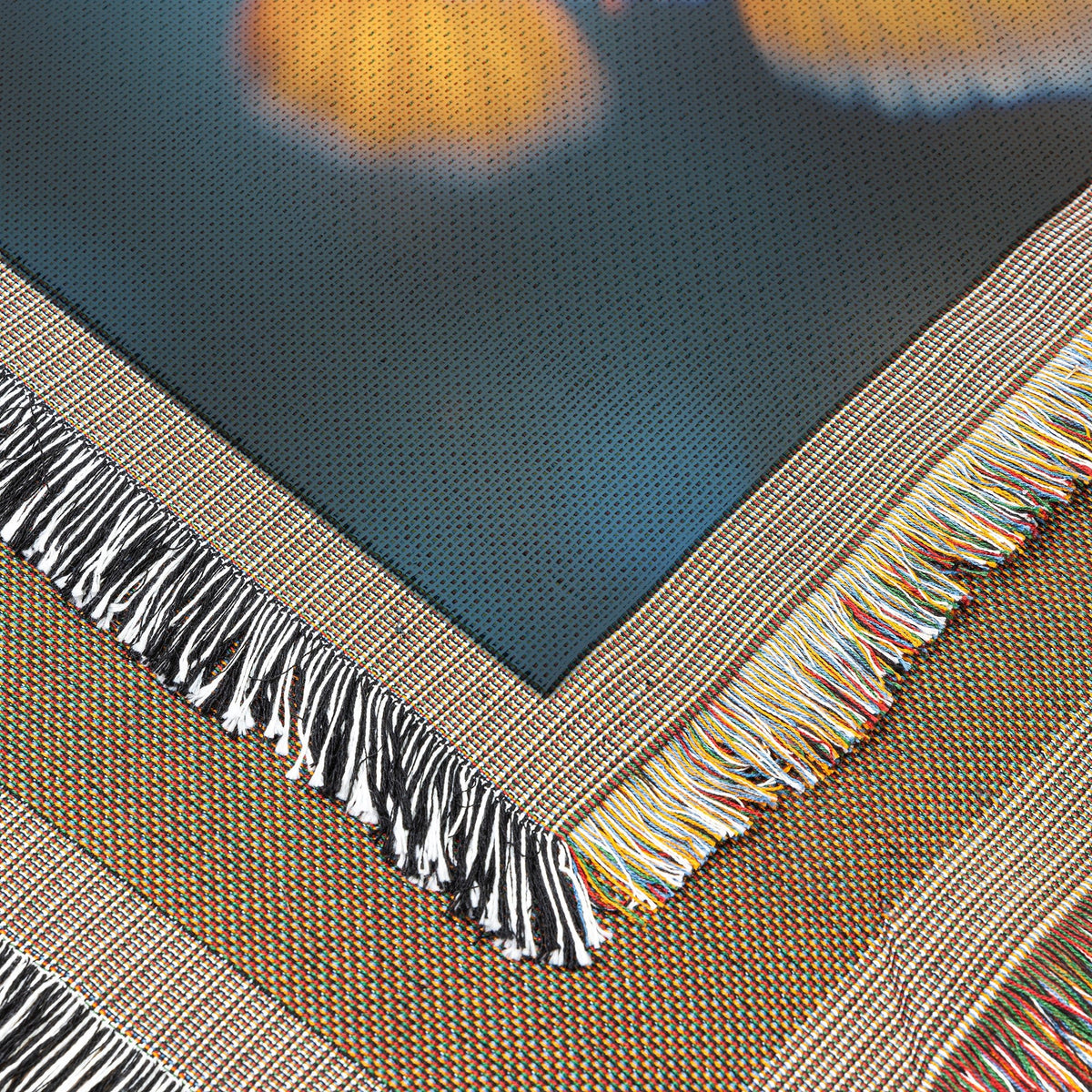 Playful Clownfish Woven Throw Blanket with Sparkling Blue Eyes and Underwater Colors - Awakening Righteousness