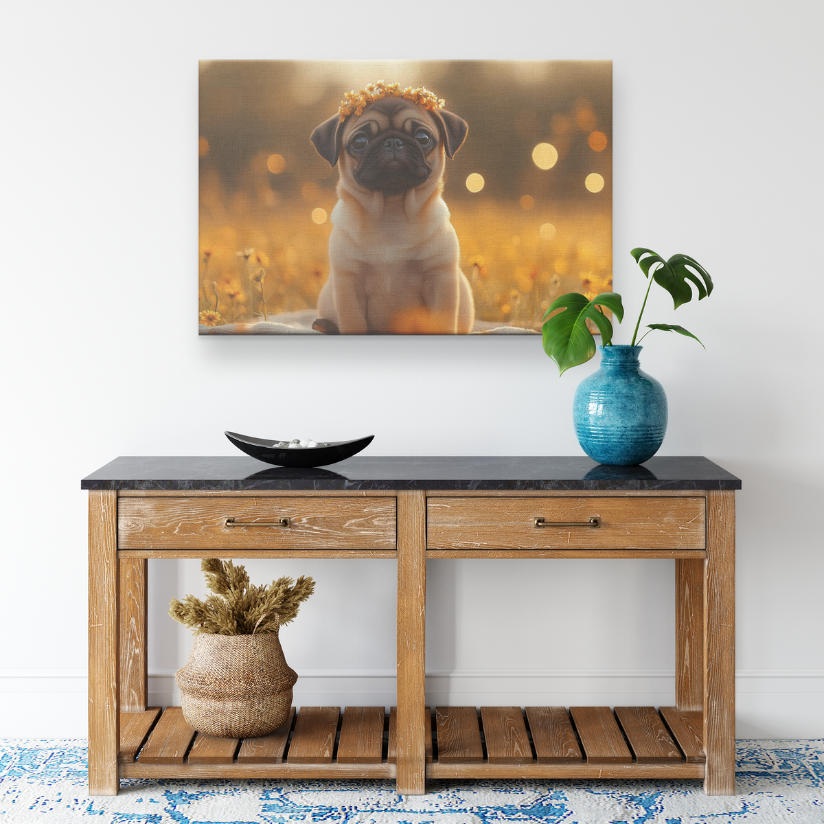 Pug_Puppy_Wearing_Glowing_Flower_Crown_o_H_Rectangle_Smaller_Lifestyle_Mockup.png