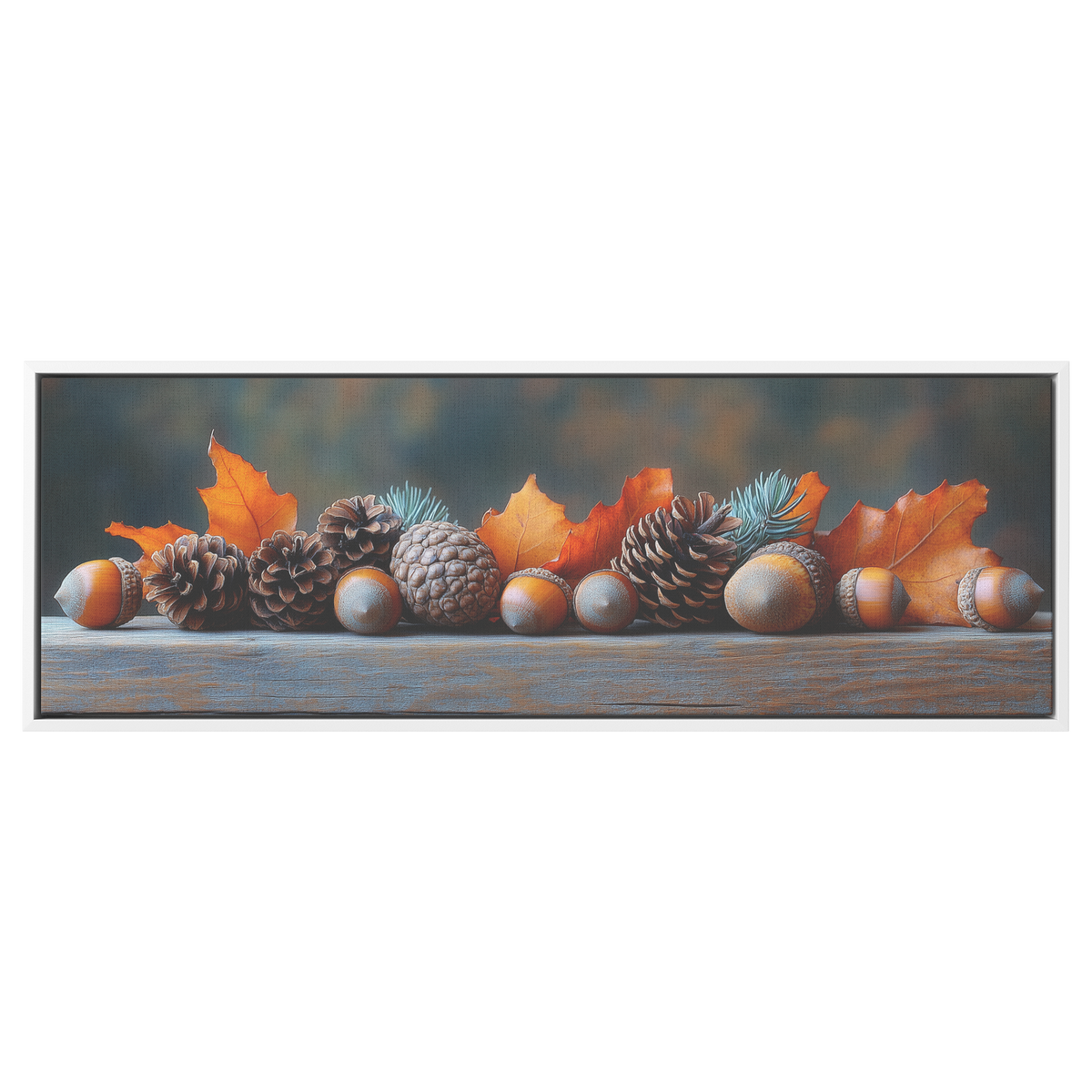 Rustic_Still_Life_Pinecones_Acorns_on_Wa_White_Framed_Canvas_H_Panoramic_Main_Mockup.png